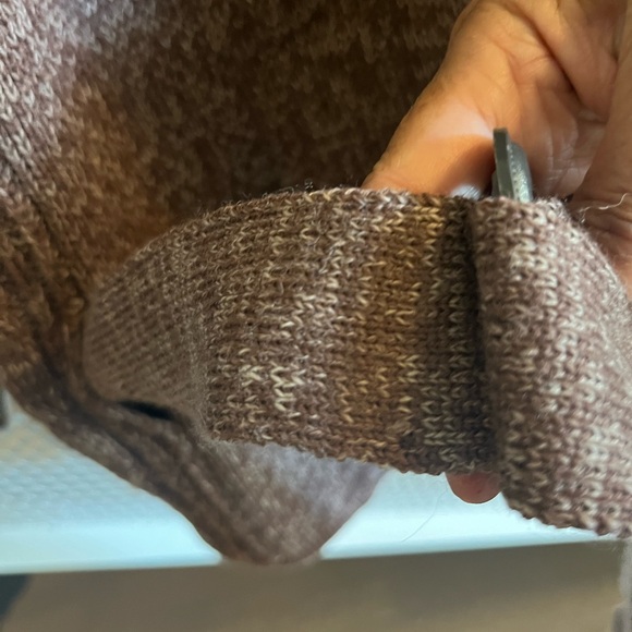 Vintage Berne Belted Virgin Wool Knit Sweater Size M/L in Chestnut Brown - Picture 9 of 12